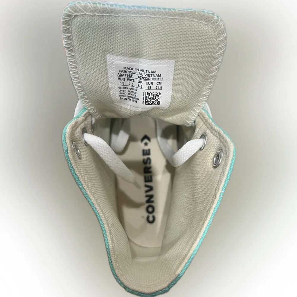 Converse Teal High-Top Sneakers - Picture 6 of 9